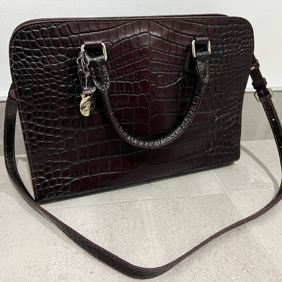 DOONEY & BOURKE Vintage Brown Croc Embossed Shoulder Bag Purse - Picture 3 of 11